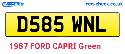 D585WNL are the vehicle registration plates.