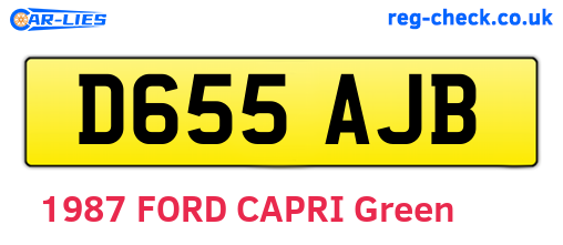 D655AJB are the vehicle registration plates.