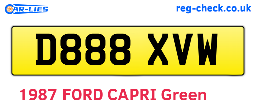 D888XVW are the vehicle registration plates.