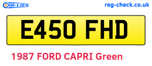 E450FHD are the vehicle registration plates.