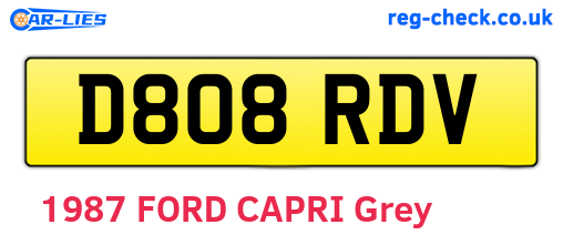 D808RDV are the vehicle registration plates.