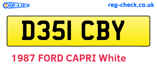D351CBY are the vehicle registration plates.