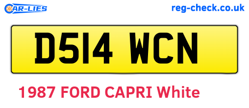 D514WCN are the vehicle registration plates.