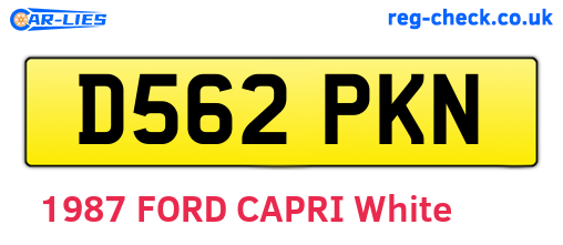 D562PKN are the vehicle registration plates.