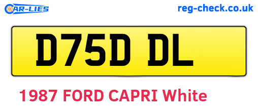 D75DDL are the vehicle registration plates.
