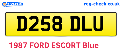 D258DLU are the vehicle registration plates.