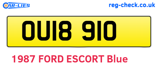 OUI8910 are the vehicle registration plates.
