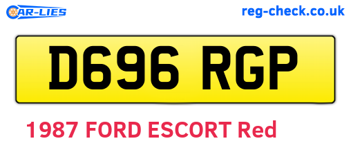D696RGP are the vehicle registration plates.