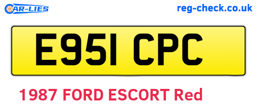 E951CPC are the vehicle registration plates.