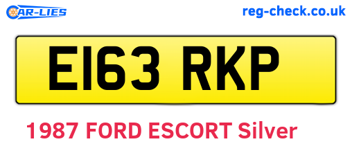 E163RKP are the vehicle registration plates.