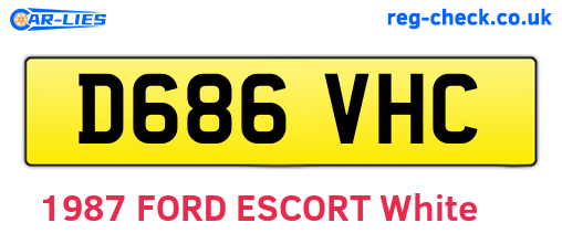 D686VHC are the vehicle registration plates.