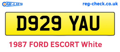 D929YAU are the vehicle registration plates.