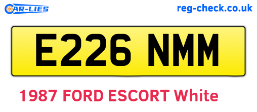 E226NMM are the vehicle registration plates.
