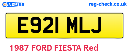 E921MLJ are the vehicle registration plates.