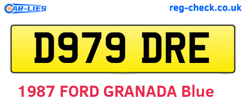 D979DRE are the vehicle registration plates.