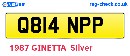 Q814NPP are the vehicle registration plates.