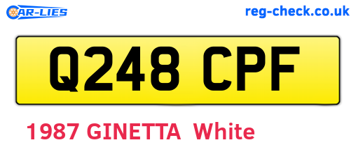 Q248CPF are the vehicle registration plates.
