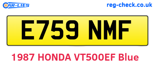 E759NMF are the vehicle registration plates.