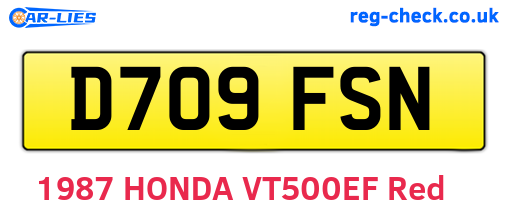D709FSN are the vehicle registration plates.