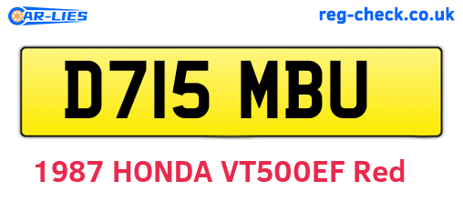 D715MBU are the vehicle registration plates.