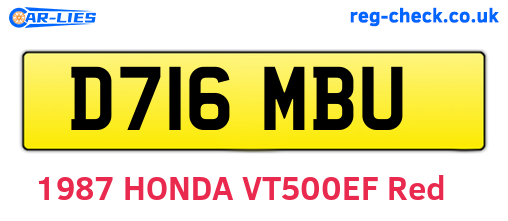 D716MBU are the vehicle registration plates.
