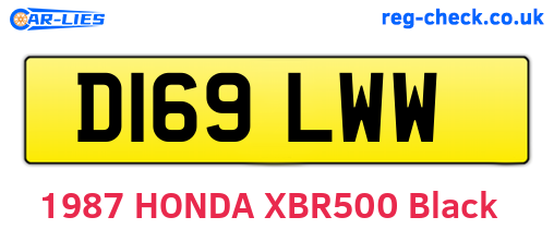 D169LWW are the vehicle registration plates.