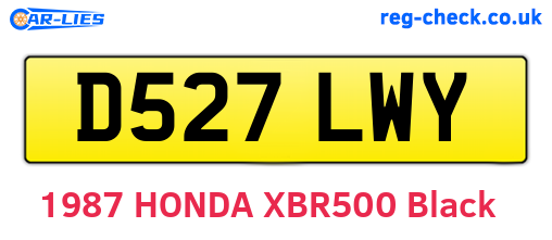 D527LWY are the vehicle registration plates.
