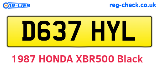 D637HYL are the vehicle registration plates.