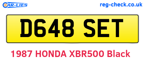 D648SET are the vehicle registration plates.
