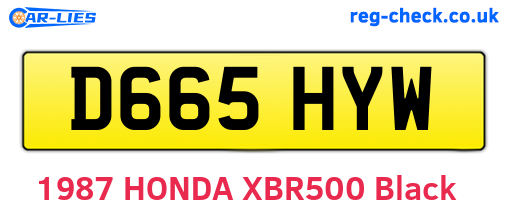 D665HYW are the vehicle registration plates.