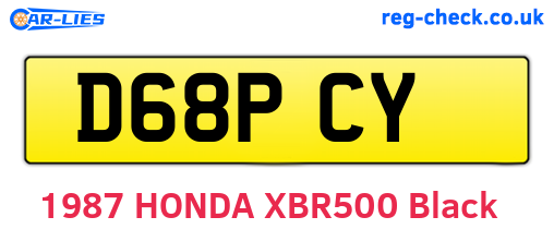 D68PCY are the vehicle registration plates.