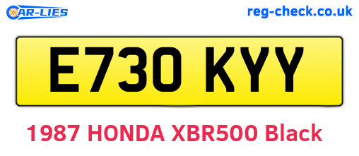 E730KYY are the vehicle registration plates.