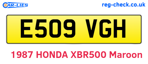 E509VGH are the vehicle registration plates.