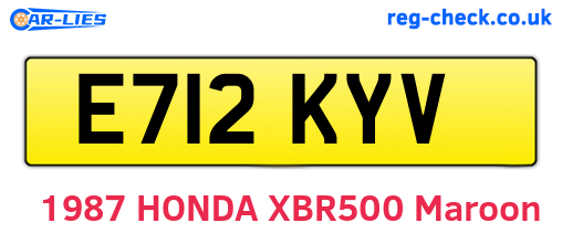E712KYV are the vehicle registration plates.
