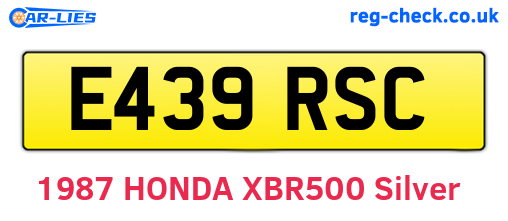 E439RSC are the vehicle registration plates.