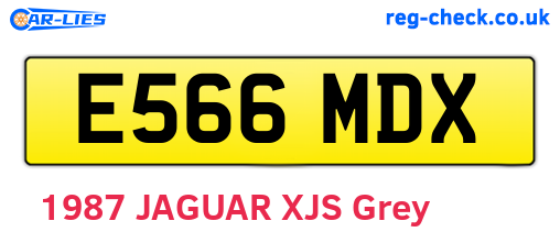 E566MDX are the vehicle registration plates.
