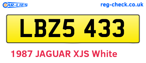 LBZ5433 are the vehicle registration plates.