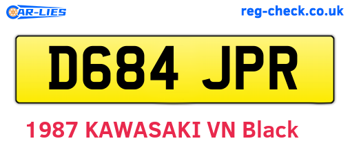 D684JPR are the vehicle registration plates.