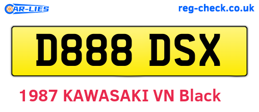 D888DSX are the vehicle registration plates.