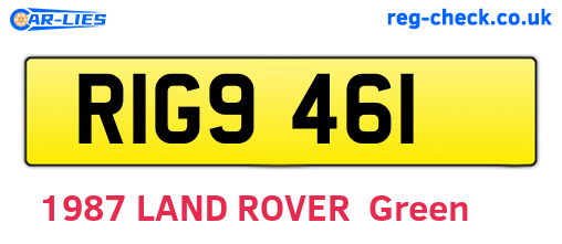 RIG9461 are the vehicle registration plates.