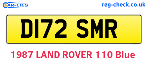 D172SMR are the vehicle registration plates.