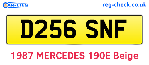 D256SNF are the vehicle registration plates.