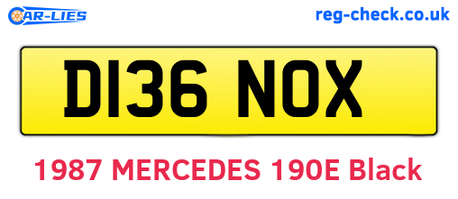 D136NOX are the vehicle registration plates.