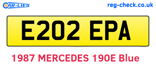 E202EPA are the vehicle registration plates.