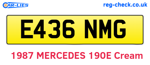 E436NMG are the vehicle registration plates.