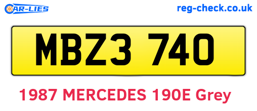 MBZ3740 are the vehicle registration plates.