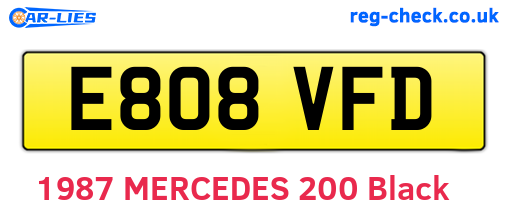 E808VFD are the vehicle registration plates.