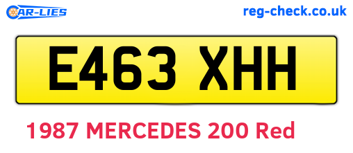 E463XHH are the vehicle registration plates.
