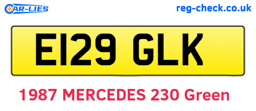 E129GLK are the vehicle registration plates.
