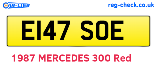 E147SOE are the vehicle registration plates.